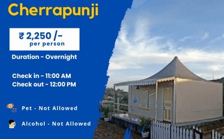 Camping at 100 waterfall in Cherrapunji